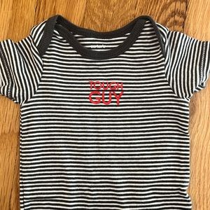 BOGO “Tough Guy” striped onesie